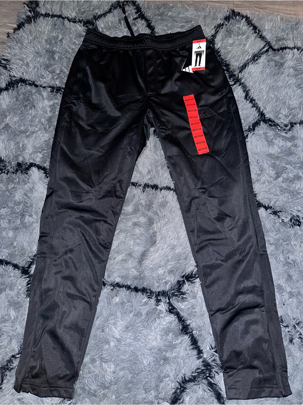 adidas Black Men's Athletic Joggers with Elastic Waist